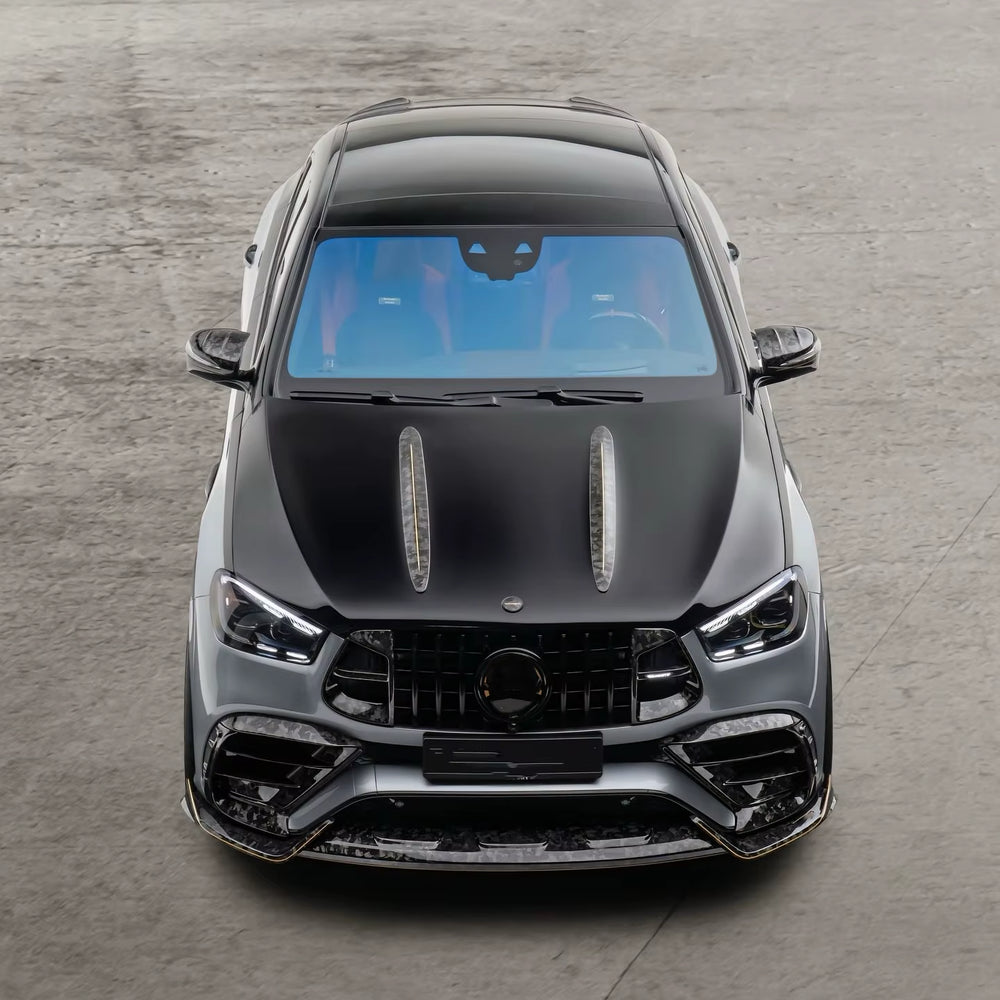 Msy Style Carbon Fiber Front Splitter Lip Engine Cover Wide Body Kit for Mercedes Benzgle Couple GLE63AMG Body Kit 2025