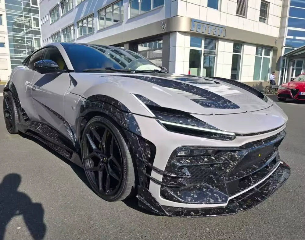 Car Bumper KA Style Dry Carbon Fiber Engine Hoods Spoiler Car Fenders for Ferrari Purosangue FUV Body Kit Upgrade
