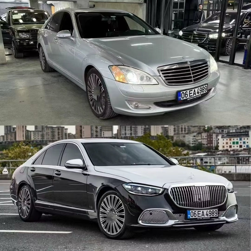 W221 Upgrade W223 Body Kit for Mercedes Benz S Class W221 S600 S500 S350 Upgrade W223 Maybach Front and Rear Bumper Headlights