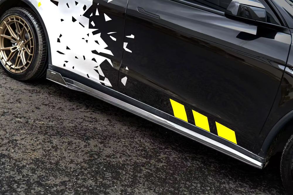CT Style Carbon Fiber Body Kit for Tesla Model Y 2025+ Carbon Fiber Front Lip Skirt Rear Diffuser Spoiler Hood