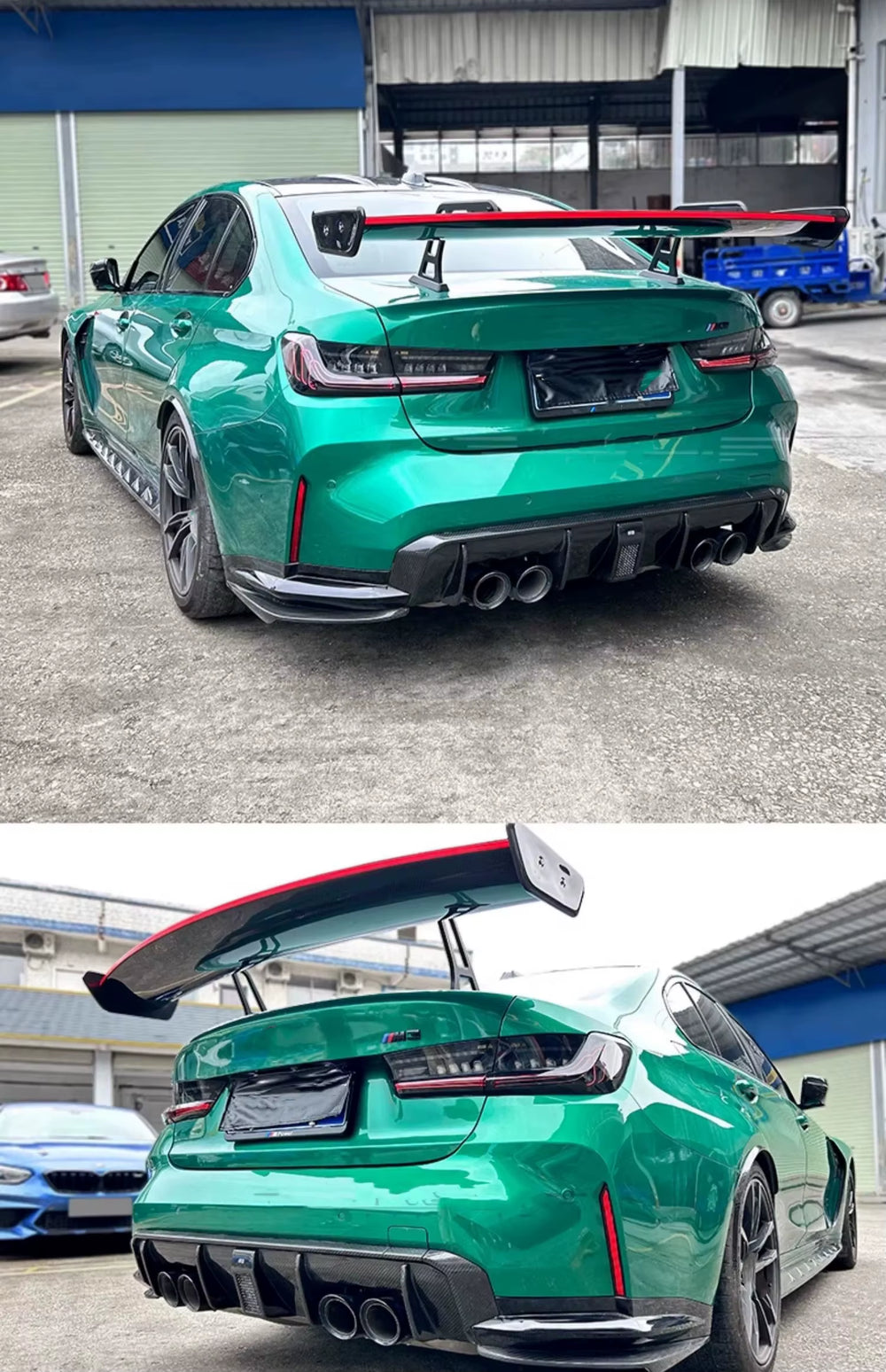 CA Style Dry Carbon Fiber Body Kit for BMW M3 M4 G80 G82 Front Bumper Front Lip Rear Diffuser Spoiler.