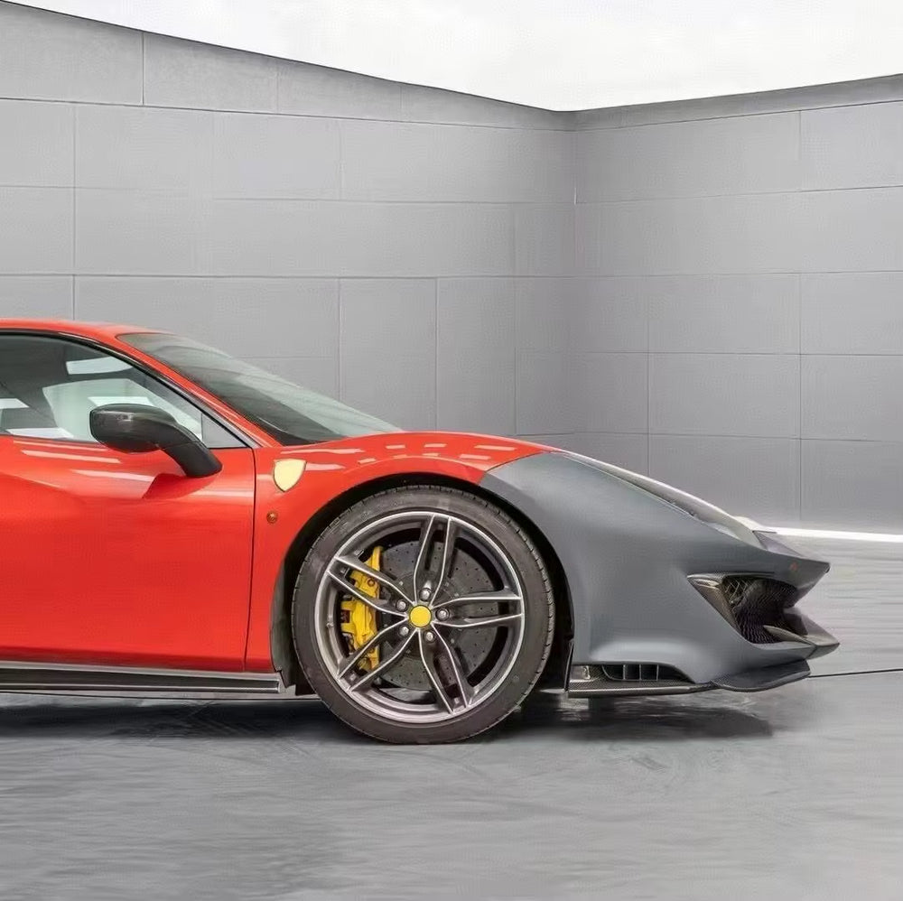 Pista Style Body Kit for Ferrari 488 Gtb/Spider Front and Rear Bumper Pp+ Carbon Fiber Pista Body Kit Side Skirts Spoiler