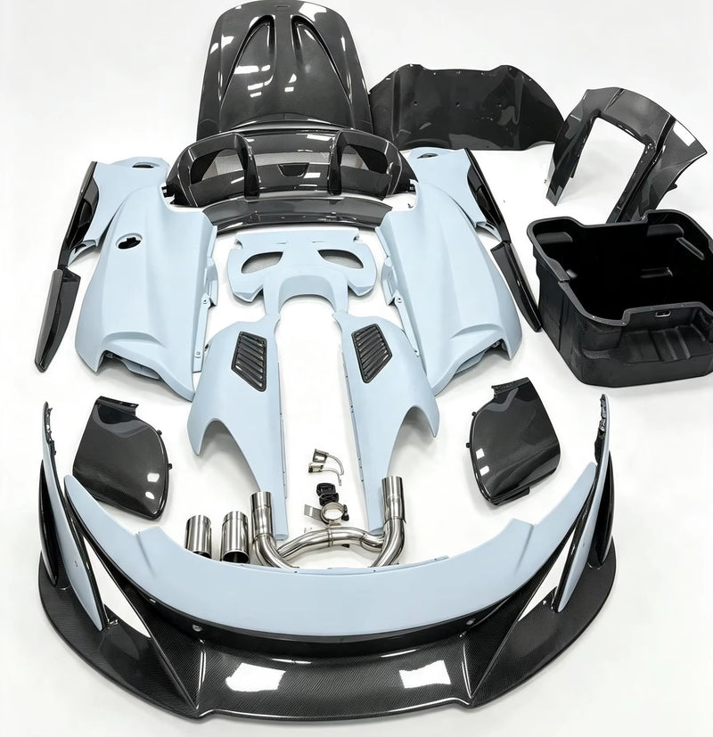 675LT Body Kits for Mclaren 650S Excellent Carbon Fiber Front Lip Side Skirt Rear Diffuser Hood Bonnet Fender