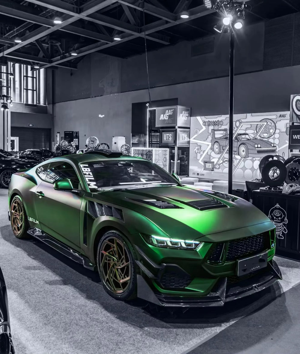 Ford Mustang 2024-2026 CMST Style Carbon Fiber Body Kit: Front Lip, Rear Diffuser, Side Skirts, Canards, and Fenders Upgrade