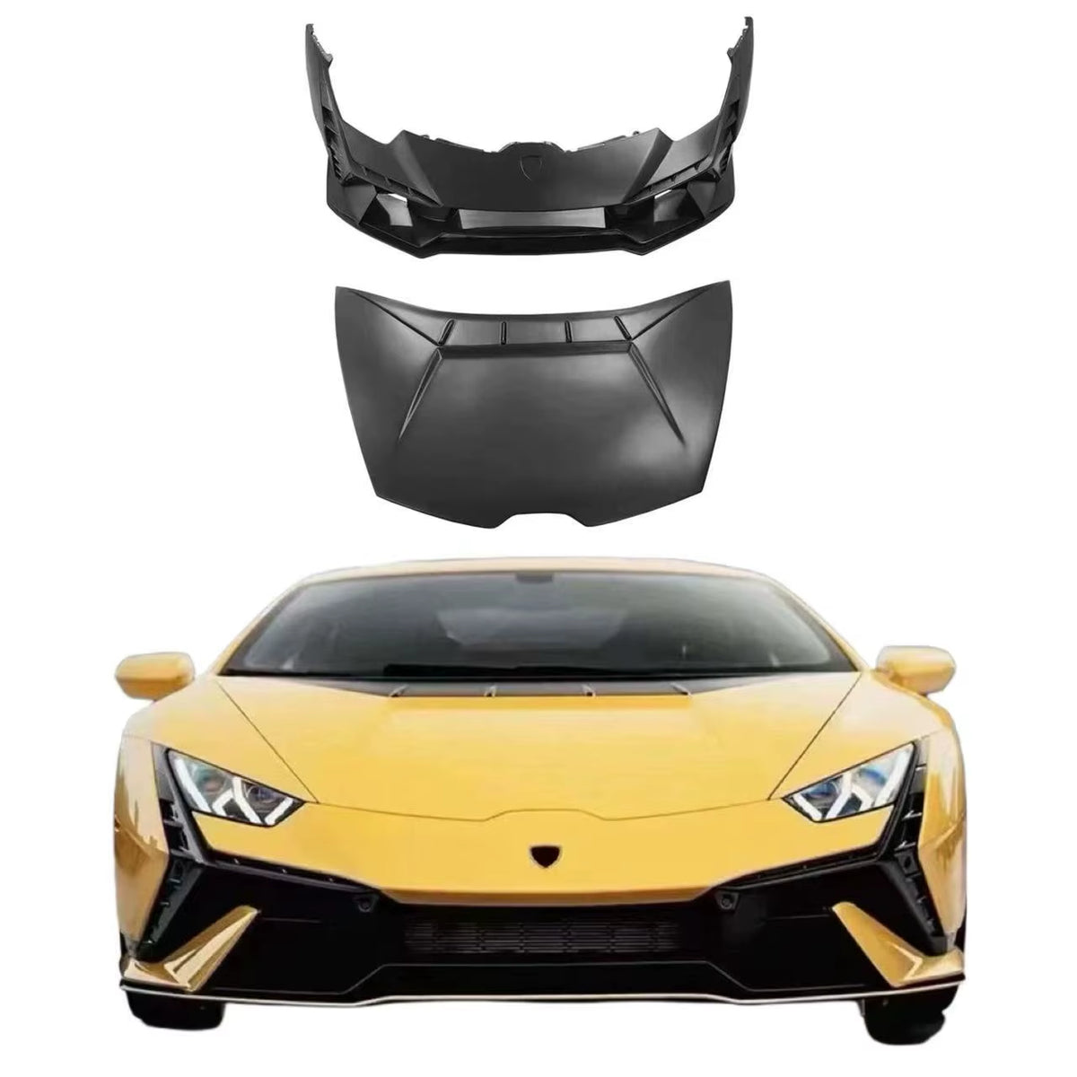 High Quality Dry Carbon Fiber for Lamborghini LP580 610 EVO Upgrade Tecnic Front Bumper Hood Body Kit