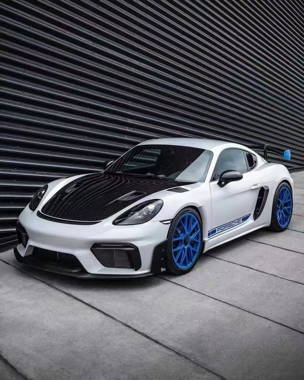 Upgrade RS Style Body Kit for Porsche 718 Boxster Cayman 2016-2022 Front and Rear Bumper Diffuser Spoiler Engine Cover Body Kit