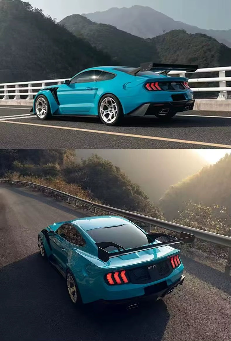For Ford Mustang 2014-2023 Wide Body Kit Front Bumper Rear Bumper Hood Spoiler Wing Hood Fender