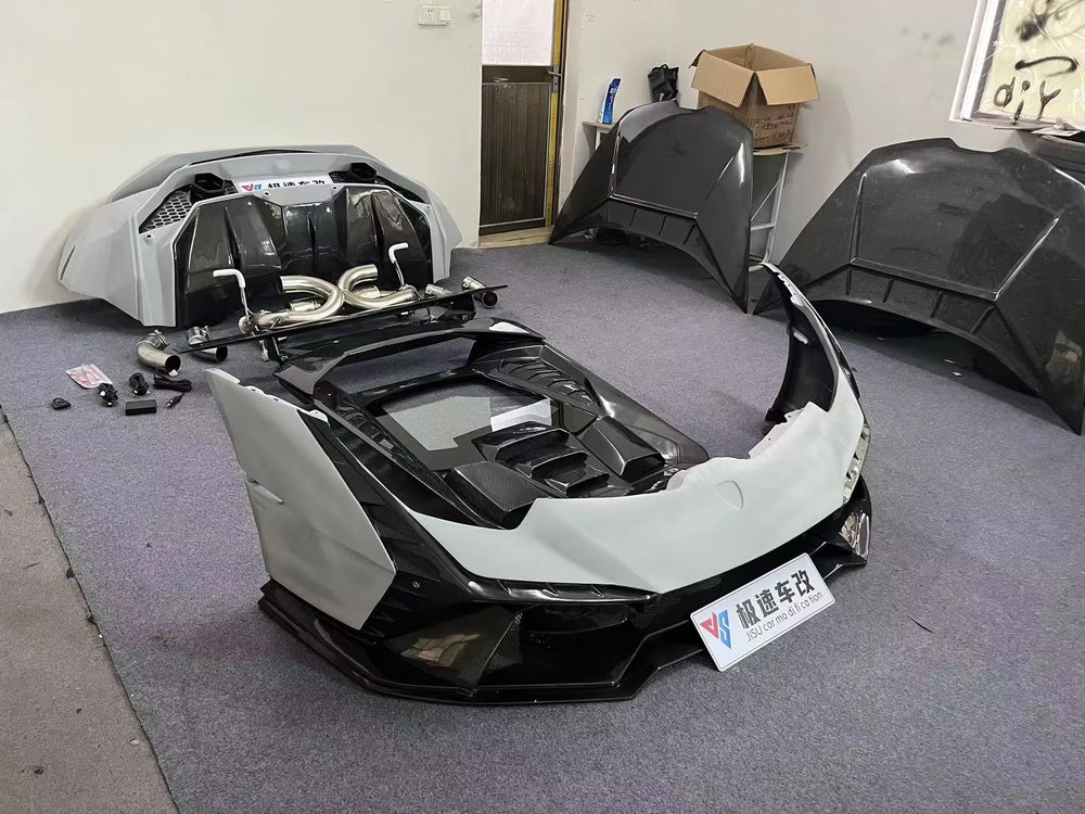 For Lamborghini Huracan Lp610 Lp580 Tecnica Style Carbon Fiber Body Kit Durable Front and Rear Bumper Spoiler Body Kit