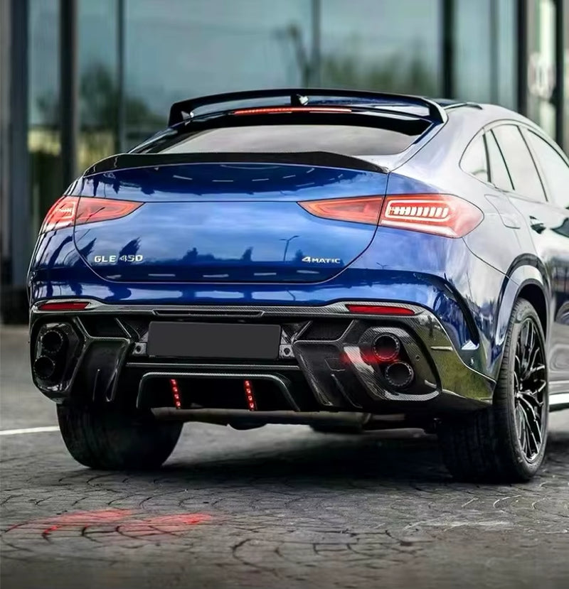 LD Style Body Kit for Mercedes-Benz Gle Coupe Carbon Fiber Rear Diffuser Spoiler Bodykit