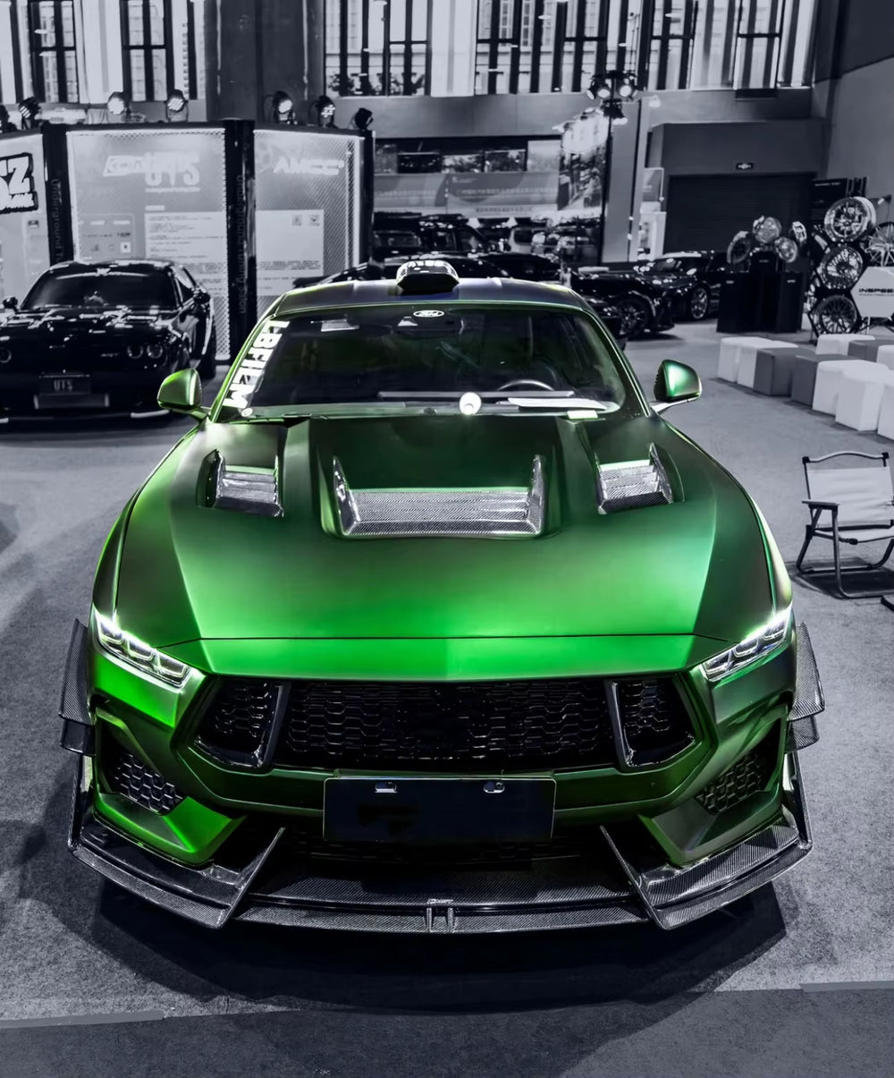 Ford Mustang 2024-2026 CMST Style Carbon Fiber Body Kit: Front Lip, Rear Diffuser, Side Skirts, Canards, and Fenders Upgrade