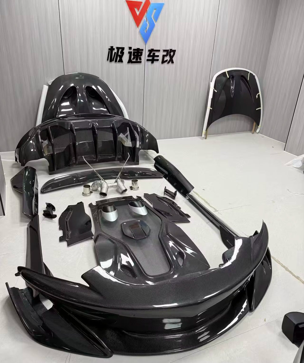 600Lt Style Carbon Fiber Body Kit for Mclaren 540C 570S Upgrade 600Lt Front Bumper Rear Bumper Side Skirt Hood Spoiler