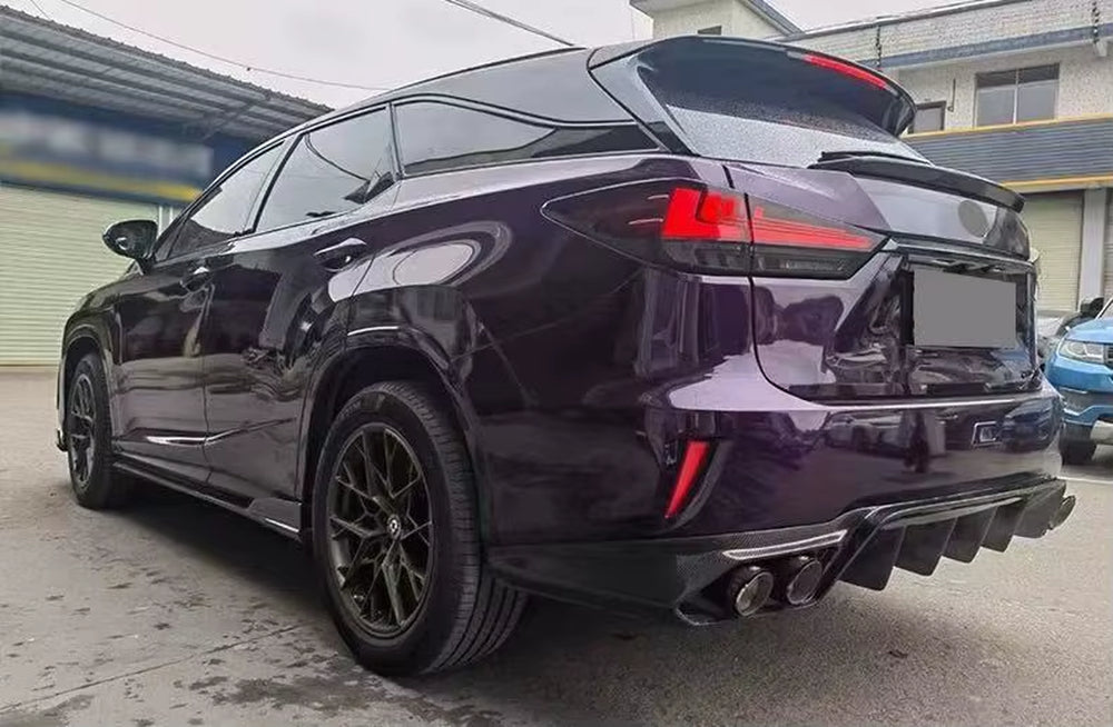 AT Style Carbon Fiber Body Kit for Lexus RX350L 40HL 2018-2021 Carbon Fiber Front Lip Skirt Rear Diffuser Spoiler Wide Body Kit