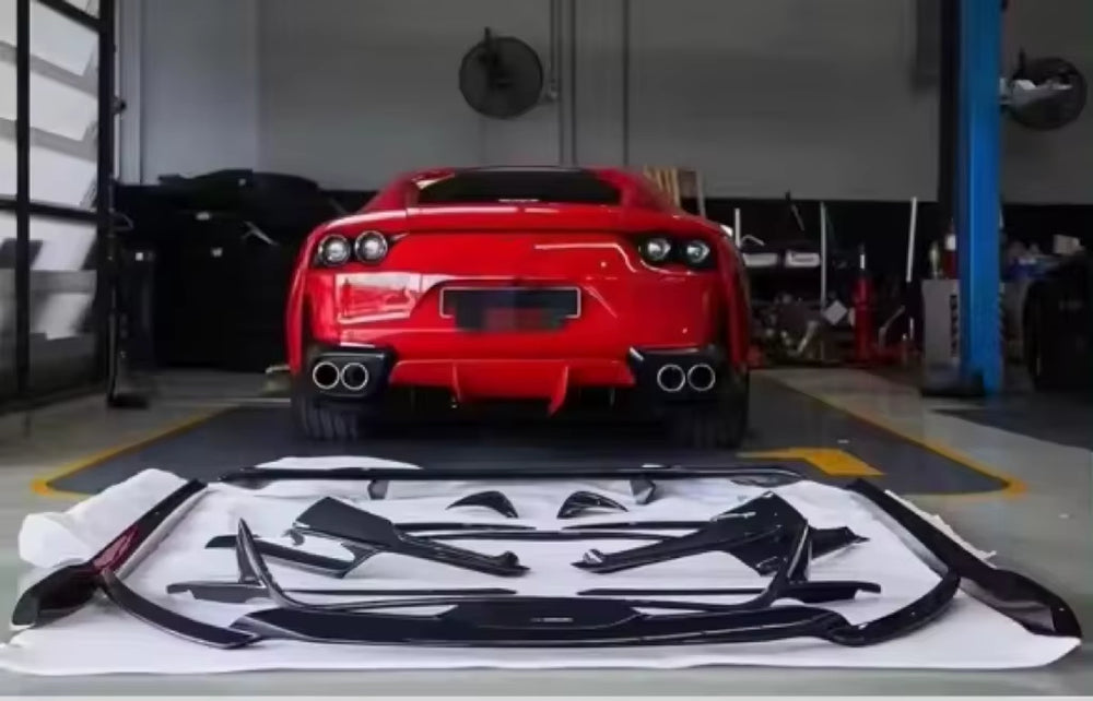 N Style Carbon Fiber for Ferrari 812 Superfast Front and Rear Bumper Lips for Body Kit