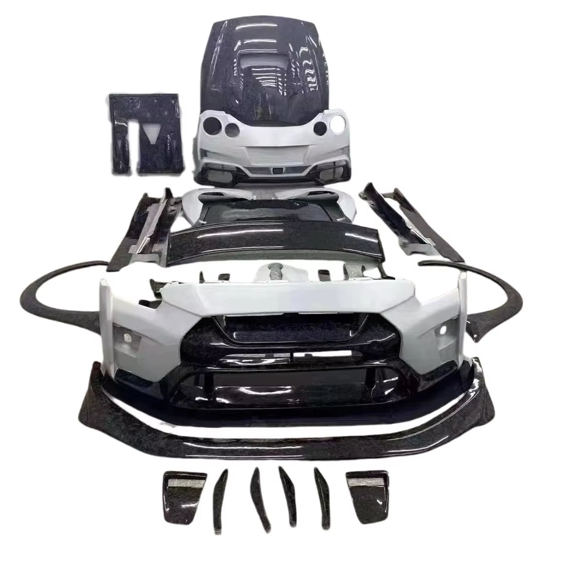 Vrs Style Body Kit for Nissa GTR R35 Carbon Fiber Front Bumper Rear Bumper Side Skris Spoiler Hood Body Kit
