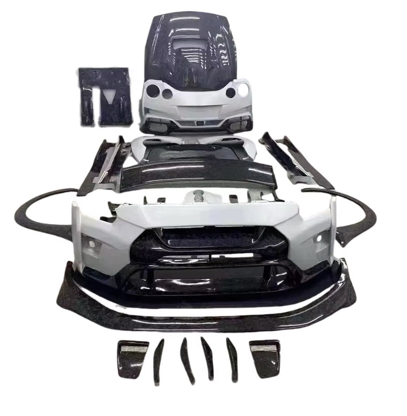 Vrs Style Body Kit for Nissa GTR R35 Carbon Fiber Front Bumper Rear Bumper Side Skris Spoiler Hood Body Kit