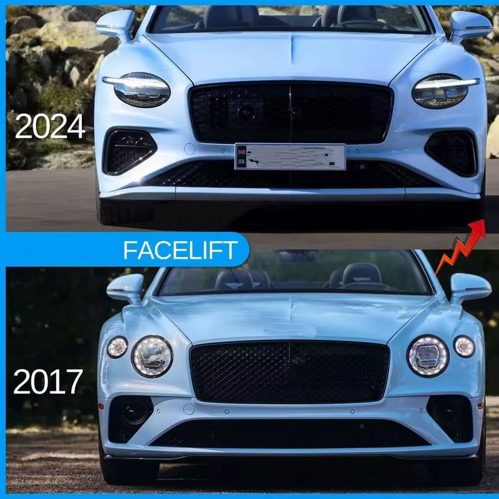 For Bentley Continental GT 2004-2024 Upgrade to 2025 Body Kit Front and Rear Bumper Headlights Taillights