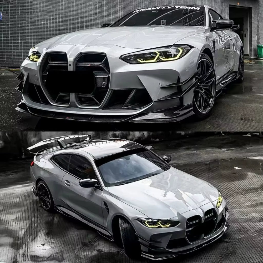High-Quality Dry Carbon Fiber Body Kit for BMW M4 G82 Upgrade TK Style Front Lip Rear Diffuser Spoiler Hood