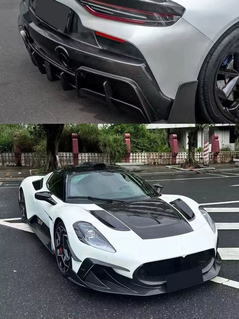 For Maserati Mc20 Upgrade MSY Dry Carbon Fiber Front Lip Skirt Rear Diffuser Spoiler Hood Mirror Body Kit