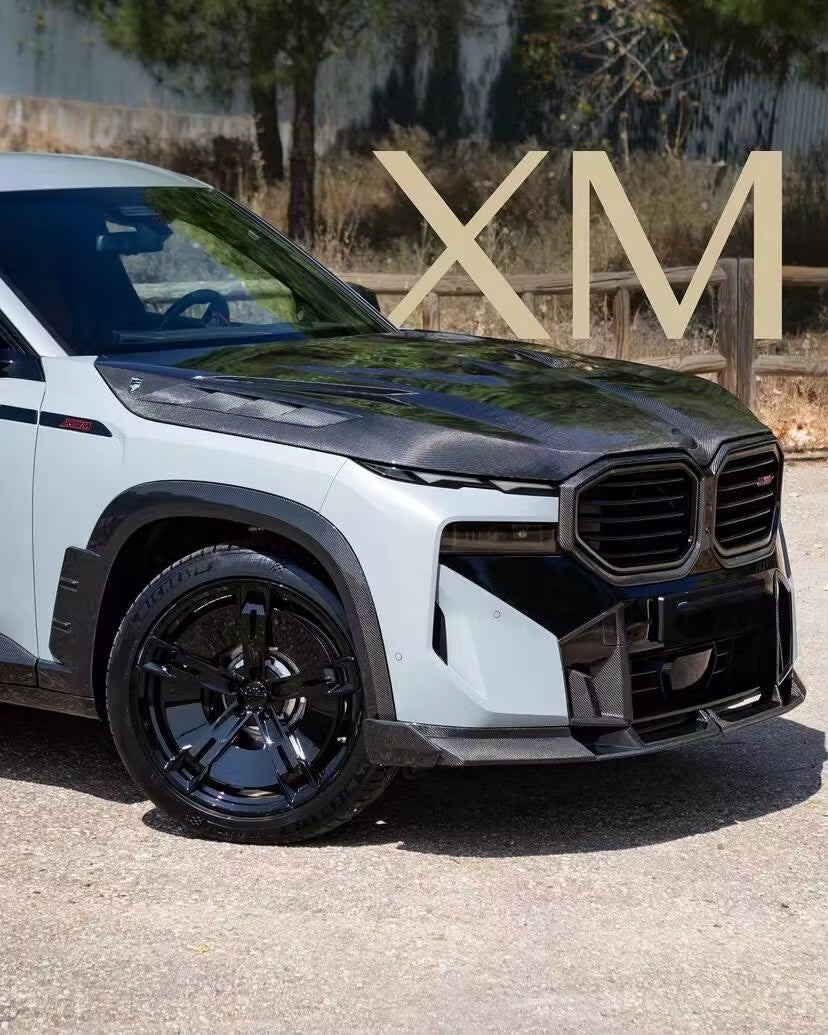 For BMW XM Carbon Fiber Wide Body Kit XM Upgrades Ld-Style Carbon Fiber Front Lip Diffuser Spoiler Hood Wide Bodykit