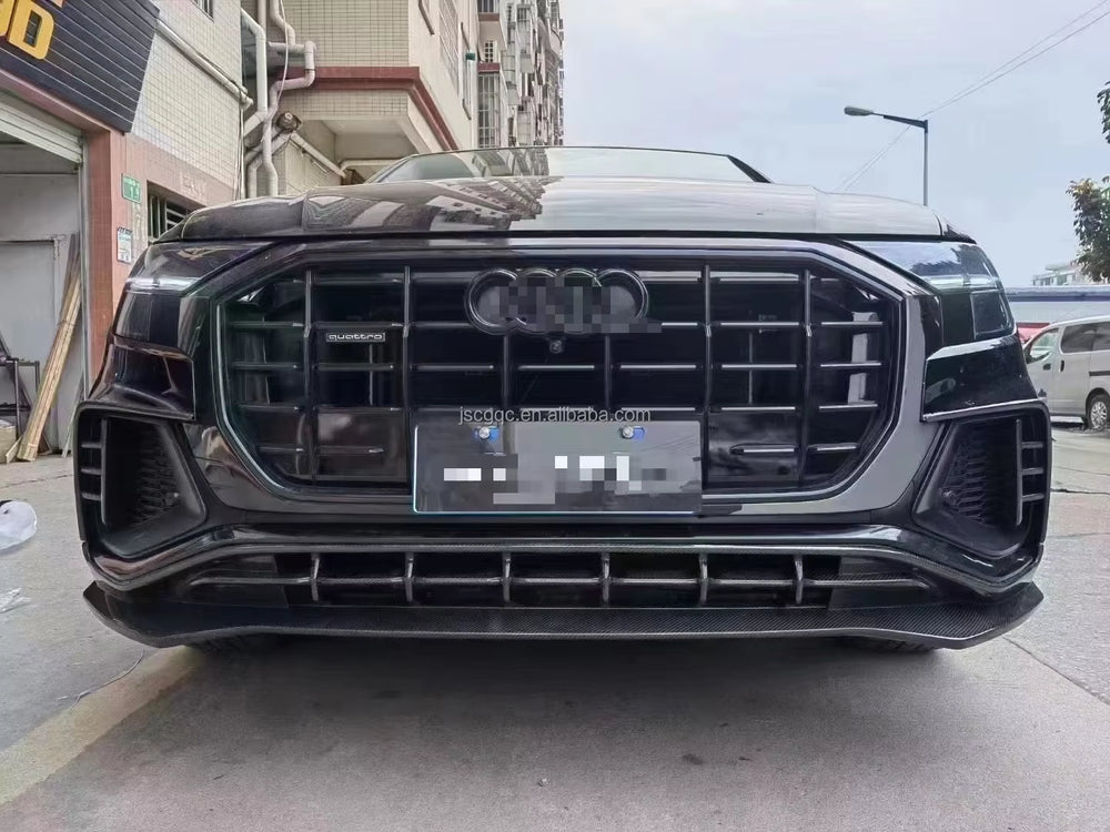 Carbon Fiber Front Lip Splitter Rear Diffuser Spoiler Exhaust Facelift Bodykit for Audi Q8 Abt Style