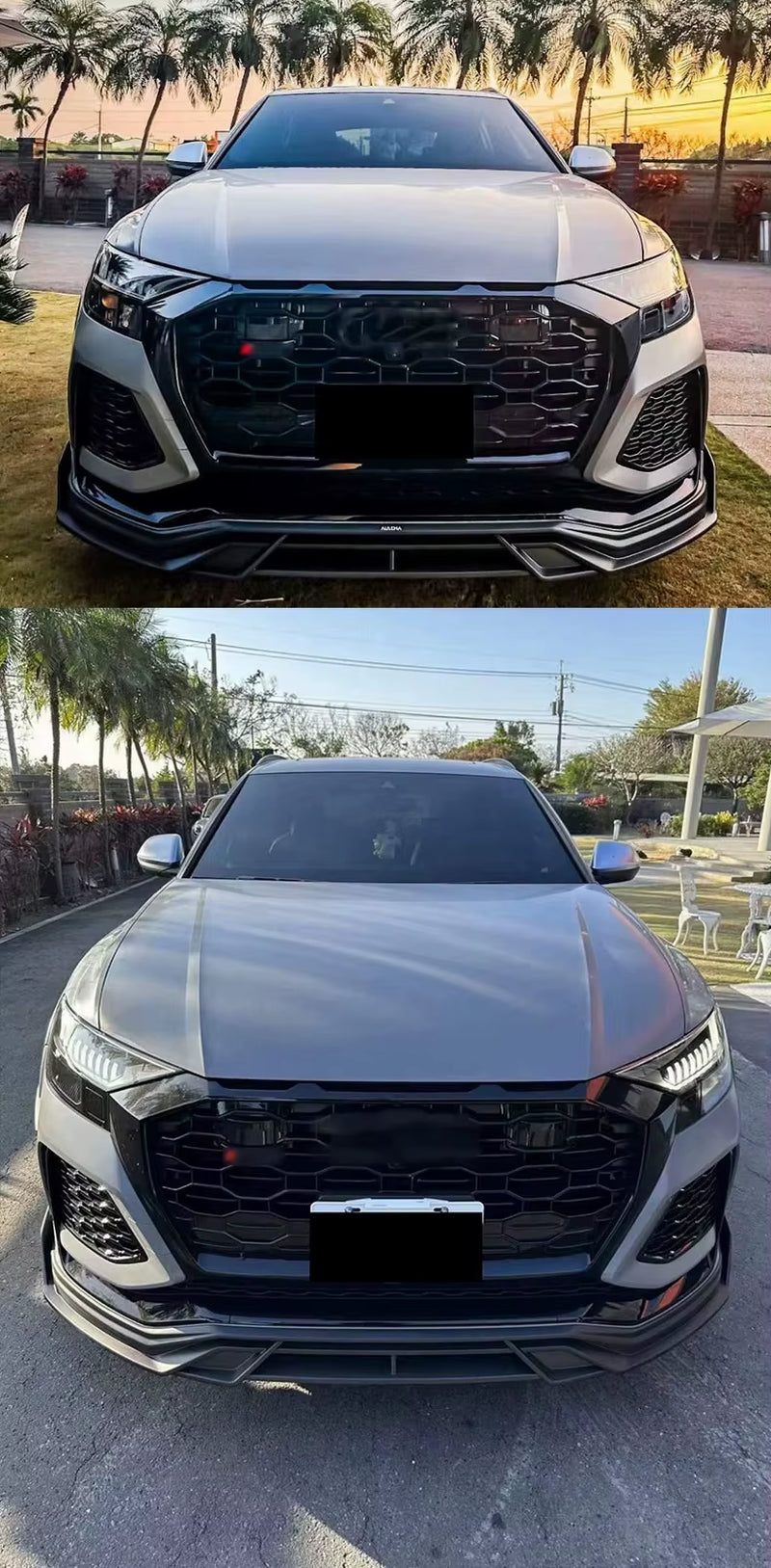 Aulea Style Dry Carbon Fiber Body Kit for Audi Rsq8 Front Lip Skirt Rear Diffuser Spoiler Hood Wide Body Kit