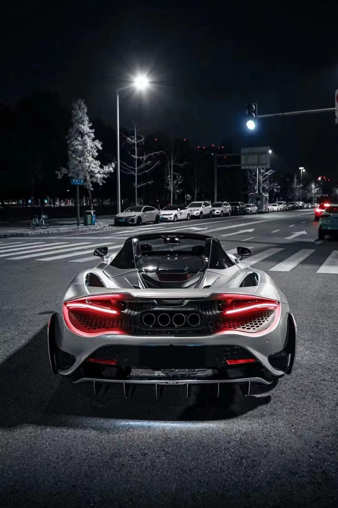 Half Carbon Fiber Car Body Kit for Mclaren 720S Upgrade to 765LT Style Car Front and Rear Bumpers Rear Diffuser
