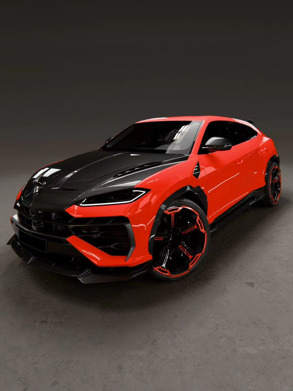 Dry Carbon Fiber Front Bumper Engine Hoods Rear Diffuser Rear Spoiler for Lamborghini URUS SE Upgrade LD Style Body Kit