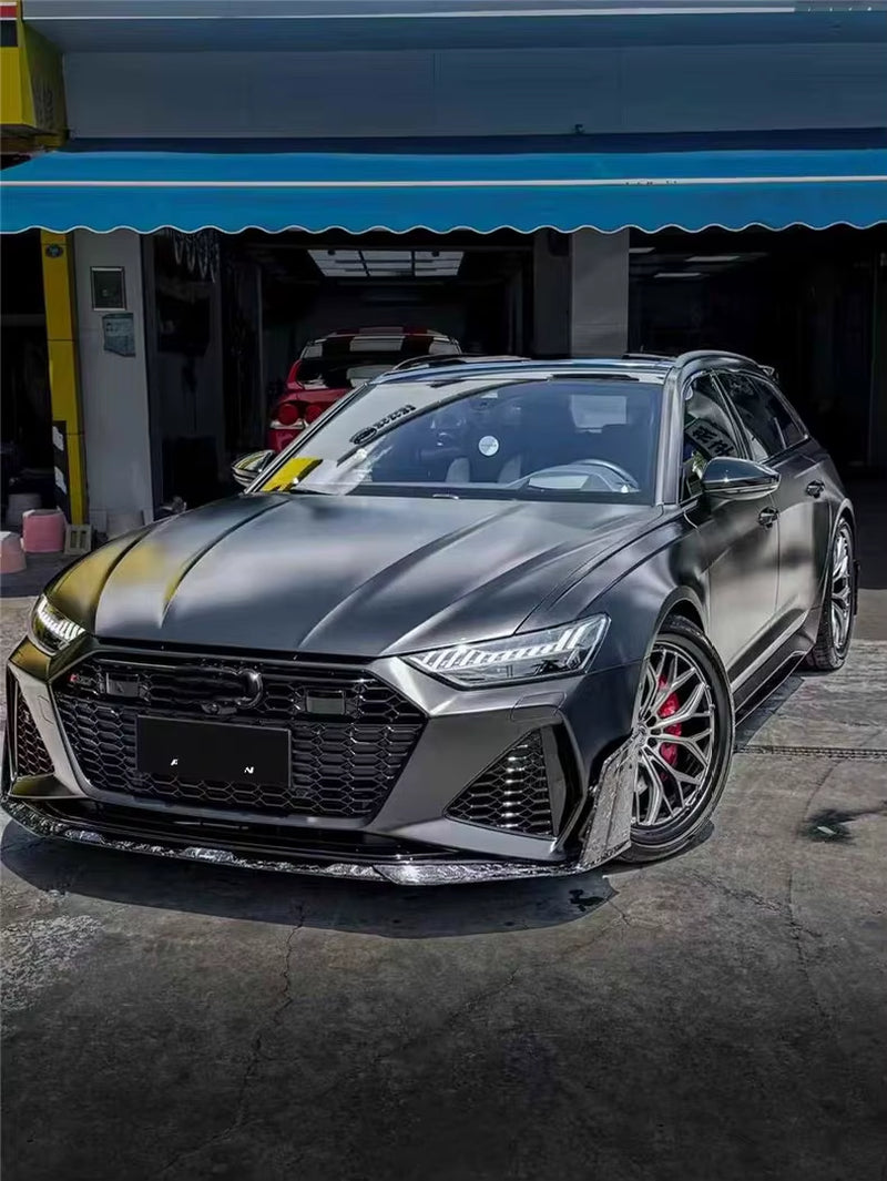 For Audi RS7 A-E Style Carbon Fiber Front Lip Side Skirt Rear Lip Audi RS6 Spoiler Exterior Body Kit