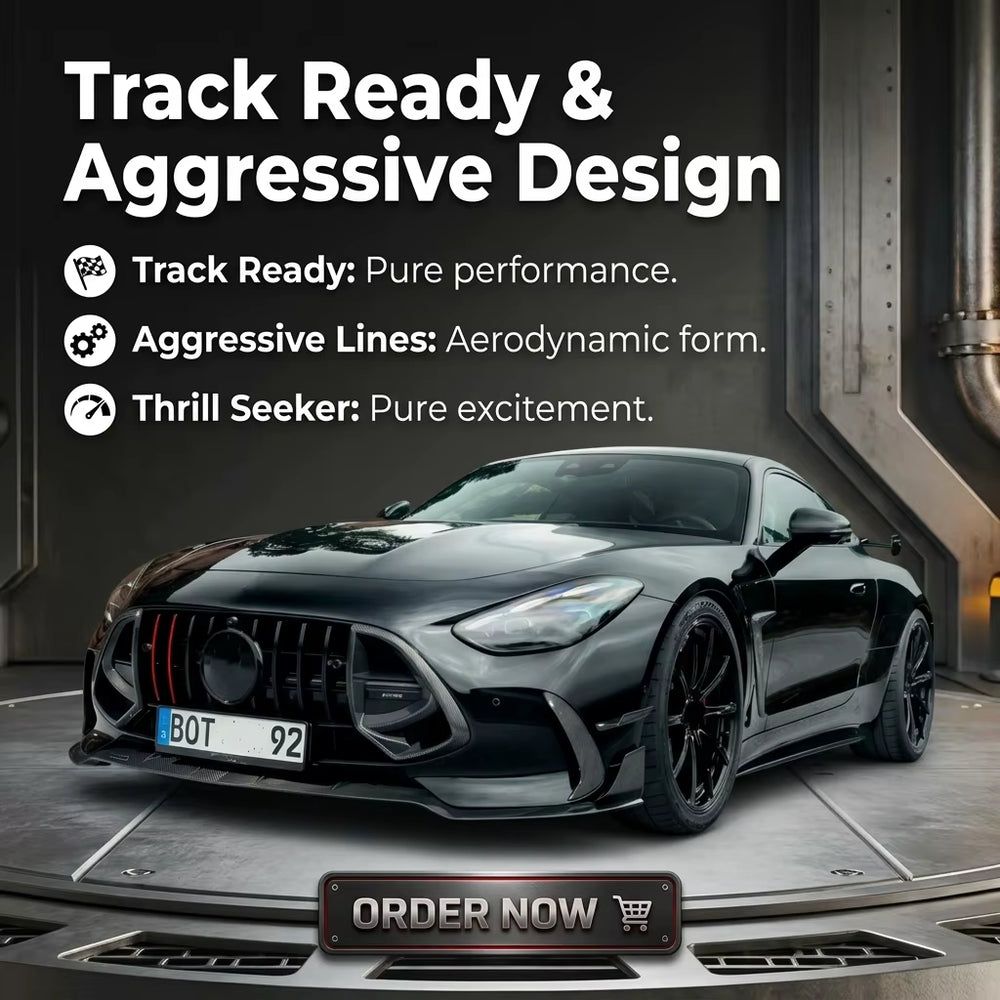 BB Style Dry Carbon Fiber Body Kit for Mercedes AMG GT C192 2024-2026 Front Lip Canards Rear Diffuser Wing Exhaust Tips