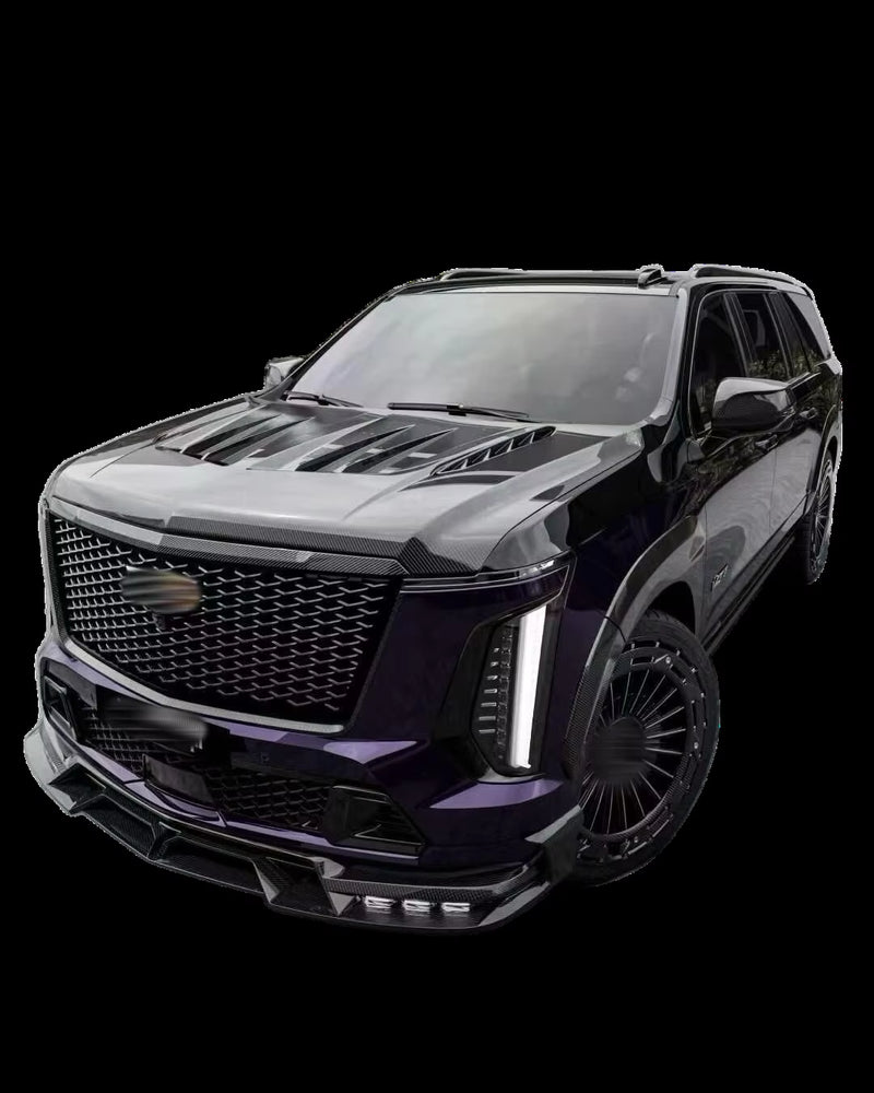 Cadillac Escalade 2025-2026 LD Style Dry Carbon Fiber Front Lip, Side Skirts, Rear Diffuser, Spoiler, and Wide-Body Kit Upgrade