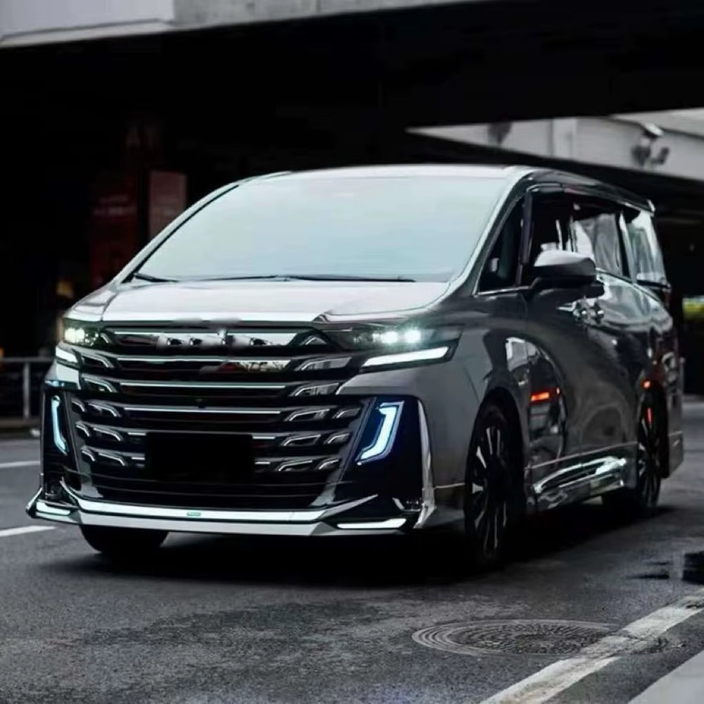 Pp Material Body Kit for Toyota Vellfire Front Lip Rear Diffuser 2024 Vellfire Body Kit