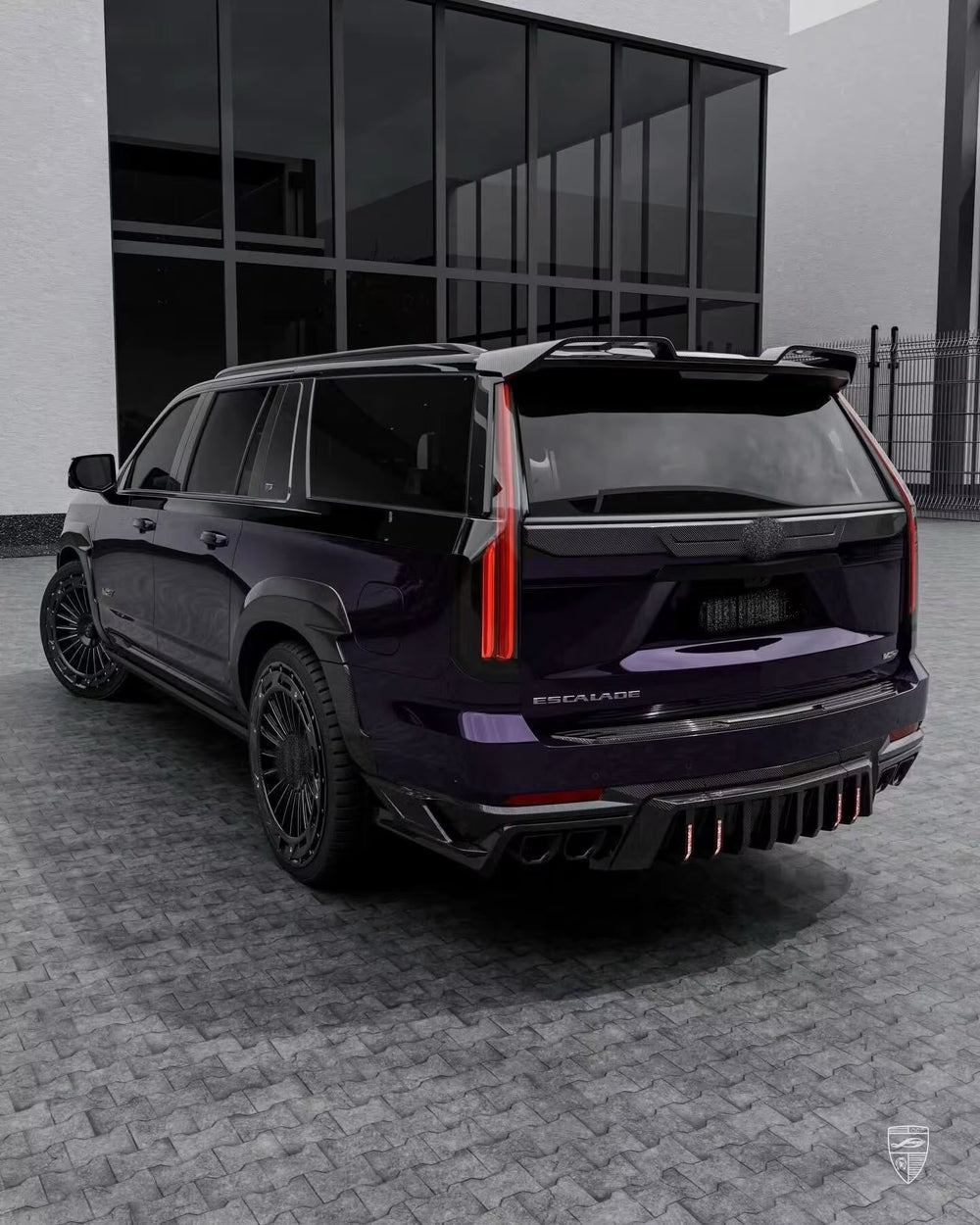 Cadillac Escalade 2025-2026 LD Style Dry Carbon Fiber Front Lip, Side Skirts, Rear Diffuser, Spoiler, and Wide-Body Kit Upgrade