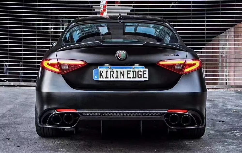 Real Carbon Fiber Rear Bumper Diffuser for Alfa Romeo Giulia 2017-2020 Carbon Fiber Body Kit