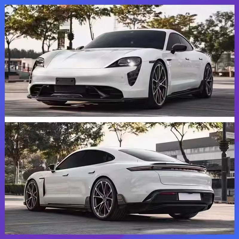 High Quality New Carbon Fiber Body Kit Techat Style for Porsche Taycan Front Lip Rear Diffuser Side Skirt Spoiler