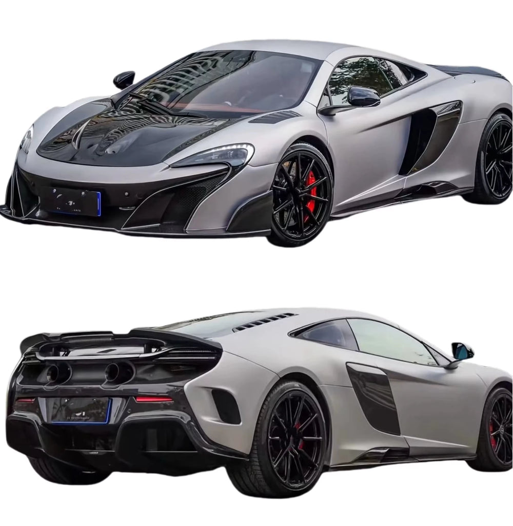 Half-Carbon Fiber Material Body Kit Front Bumper Rear Bumper Hood Body Kit Suitable for Mclaren Mp4-12C 650S Upgrade to 675Lt