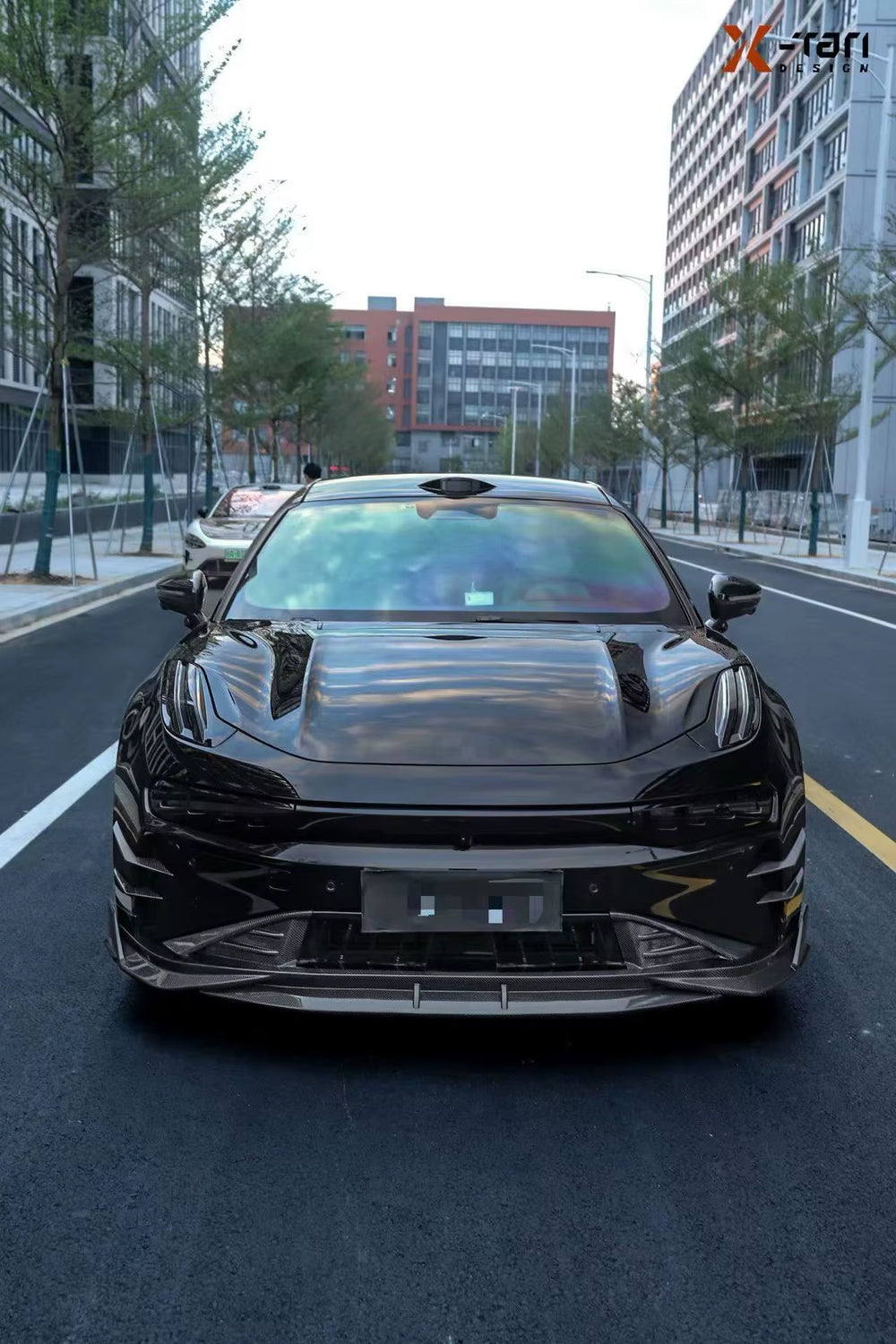 For Zeekr 001 2024 + Upgrade Carbon Fiber Front Lip Skirt Rear Diffuser Spoiler Body Kit