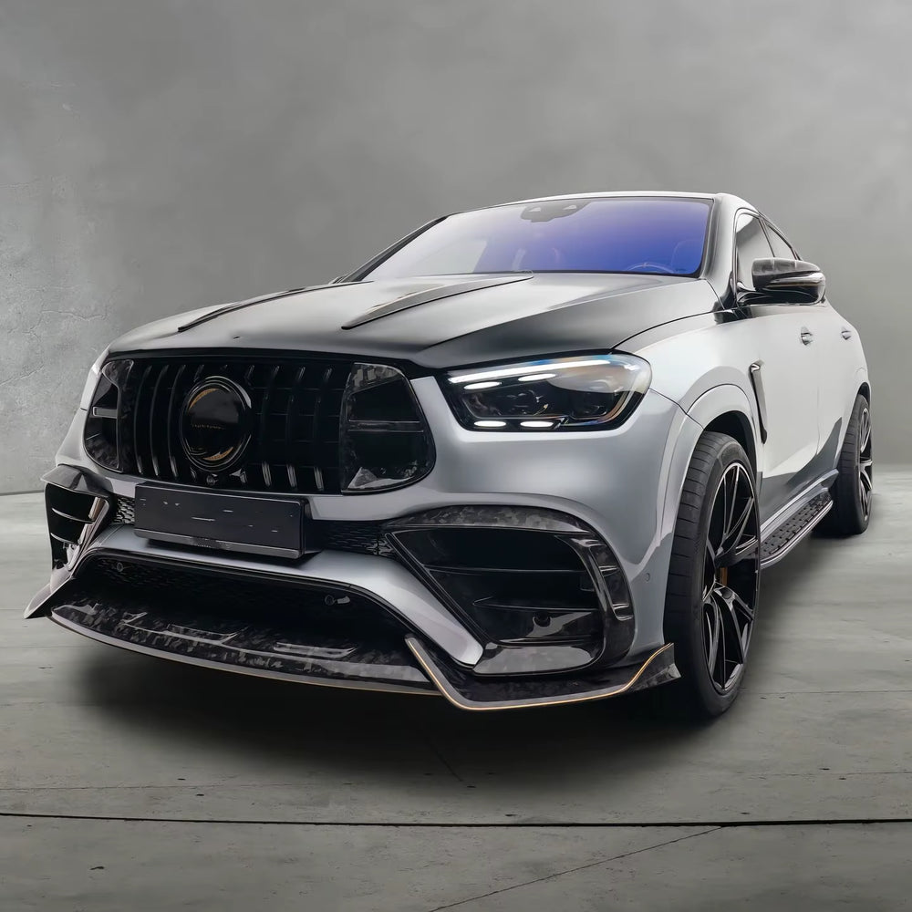 Msy Style Carbon Fiber Front Splitter Lip Engine Cover Wide Body Kit for Mercedes Benzgle Couple GLE63AMG Body Kit 2025