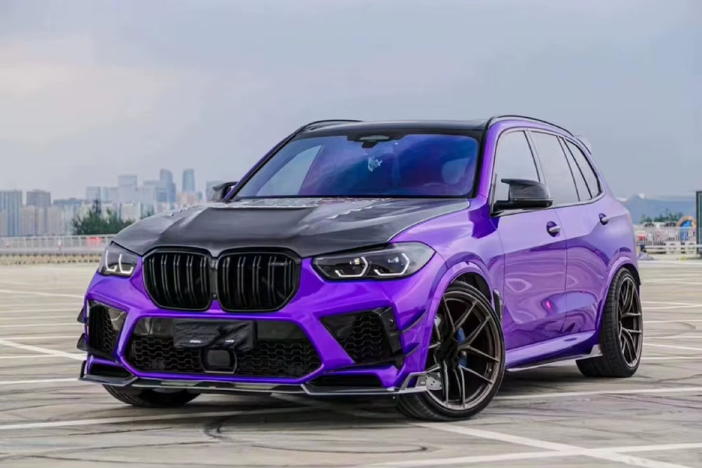 A-E Style Carbon Fiber Body Kit for BMW X5M F95 Carbon Fiber Front Lip Skirt Rear Diffuser Spoiler Hood Wide Body Kit