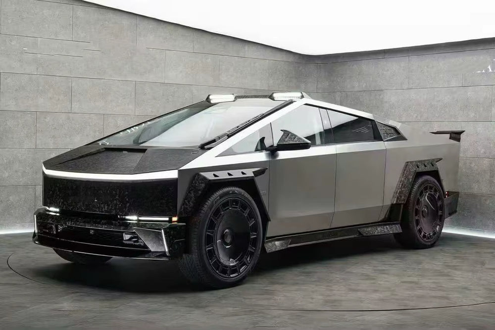 Auto Parts for Tesla Cybertruck MSY Style Dry Carbon Body Kit Front Bumper Lip Side Skirt Spoiler Exhaust 2023-2024