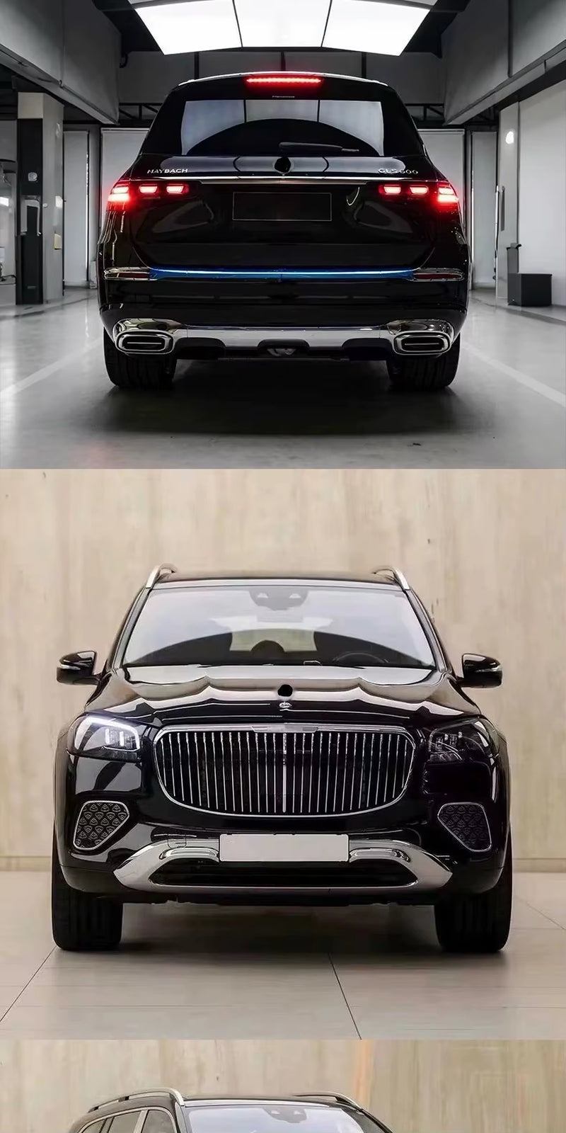 For Mercedes-Benz GLS 2020-2024 Upgrade 2025 Maybach Front and Rear Bumper Rear Diffuser Spoiler Grill Body Kit