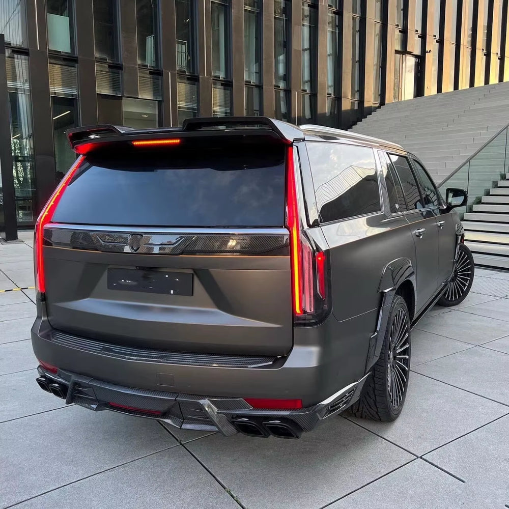 For Cadillac Escalade Upgrade LD Style Carbon Fiber Front Lip Rear Diffuser Spoiler Grill Hood Wide Body Kit