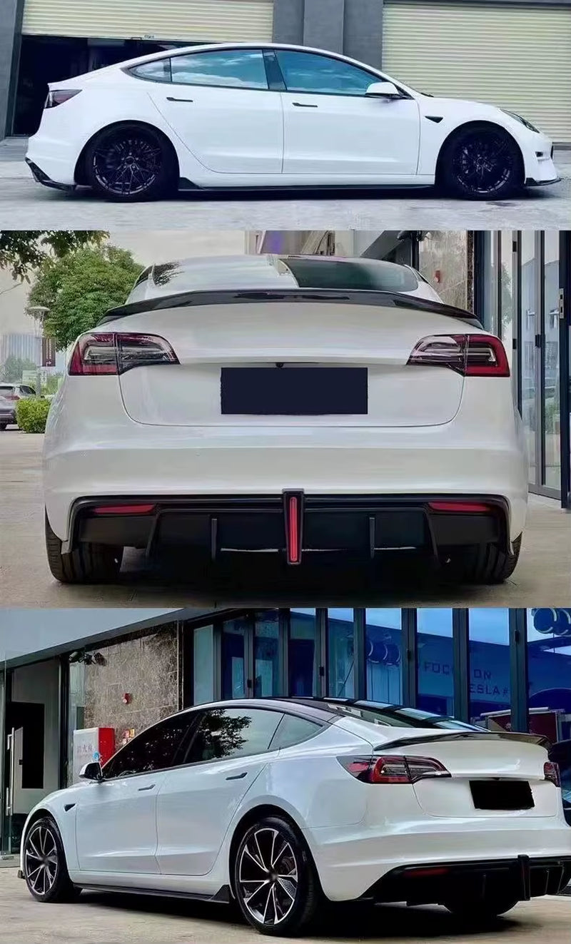 Robt Style Body Kit for Tesla Model 3 Front Bumper Rear Bumper Side Skirt Spoiler Rear Diffuser Hood
