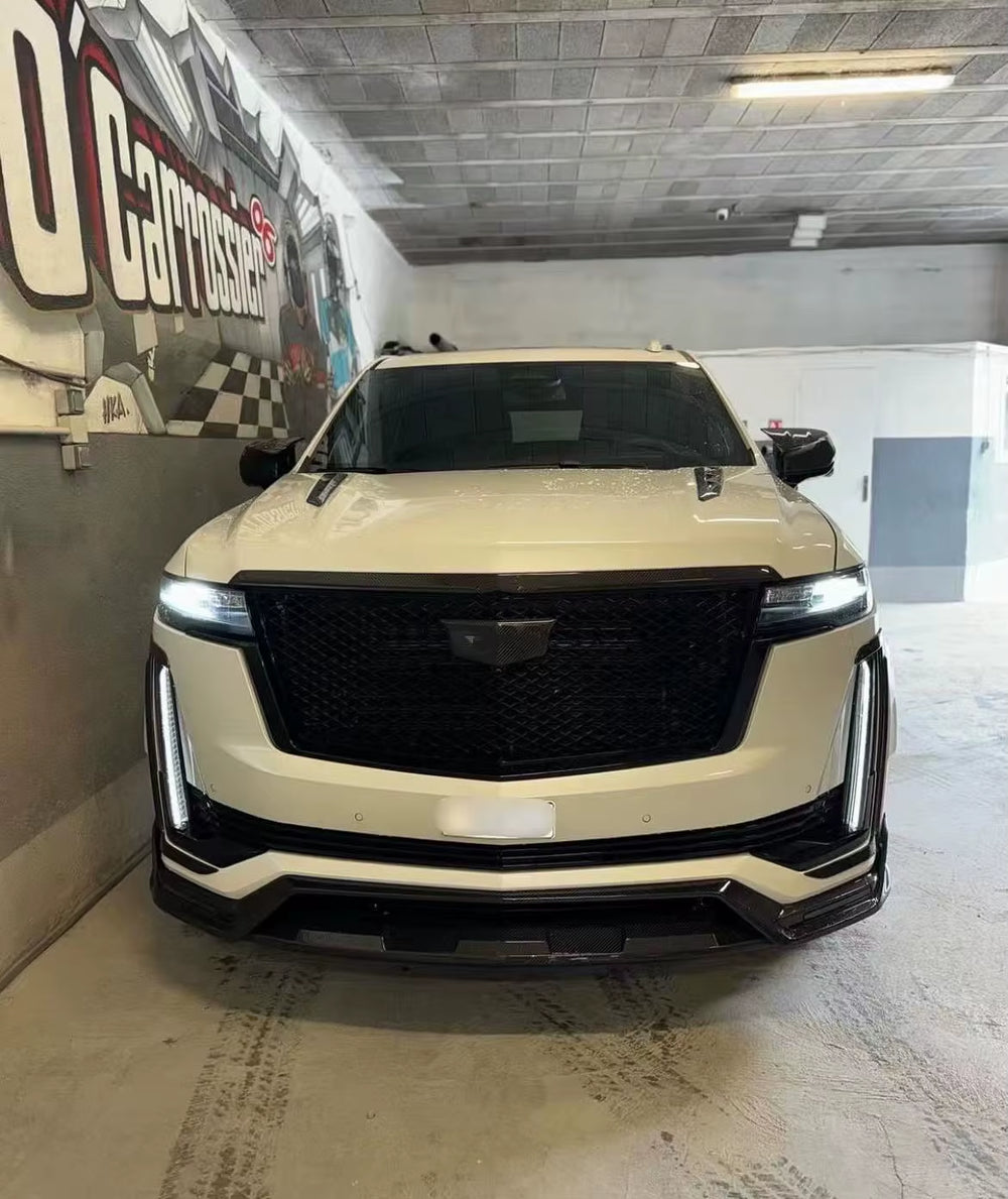 Dry Carbon Fiber MSY Style Body Kit for Cadillac Escalade - Front Lip, Side Skirts, and Rear Diffuser Spoiler