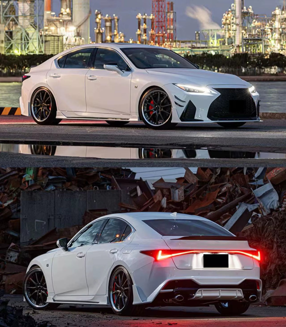 AT Style for Lexus Is Carbon Fiber Body Kit Front Lip Rear Diffuser Spoiler