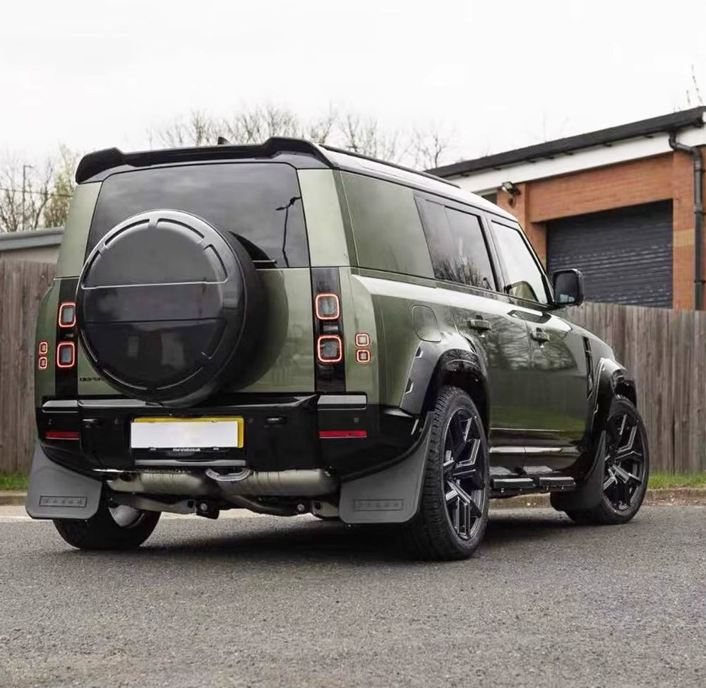 For Land Rover Defender 110 Upgrade UB Style Glossy Black Front Lip, Wheel Arch, Spoiler, Roof Light, Side Skirt, Body Kit