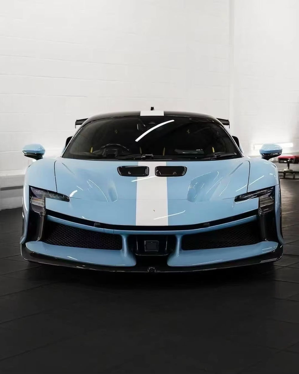For Ferrari SF90 Upgrade SF90 XX Dry Carbon Fiber Car Bumpers Front Lip Side Skirts Rear Diffuser Body Kit