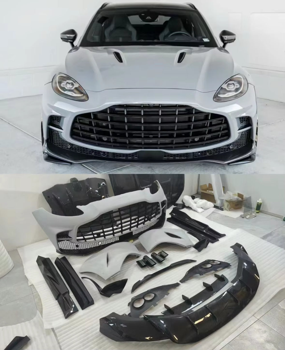 Upgraded 707 Style Body Kit for Aston Martin DBX Dry Carbon Fiber Front and Rear Bumper Diffuser Spoiler Body Kit