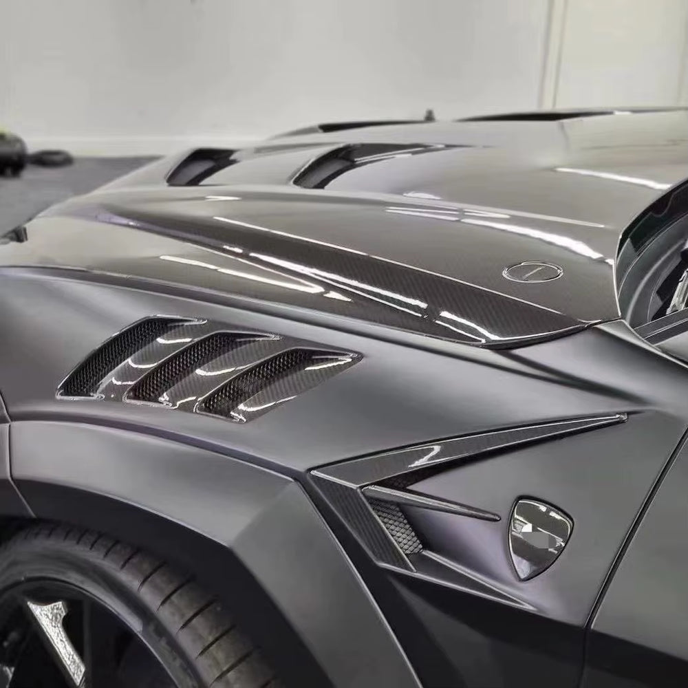 Msy Style Semi- Carbon Fiber Front Bumper Side Skirt Rear Diffuser Rear Spoiler Hood for Lamborghini Urus Body Kit