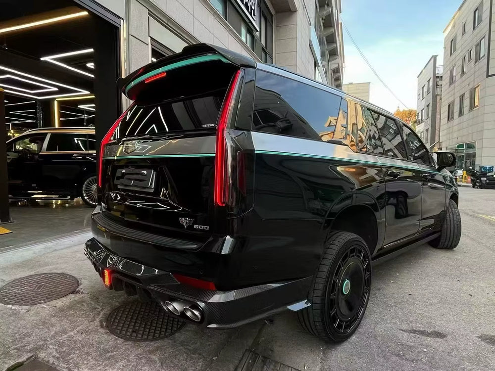 Dry Carbon Fiber MSY Style Body Kit for Cadillac Escalade - Front Lip, Side Skirts, and Rear Diffuser Spoiler