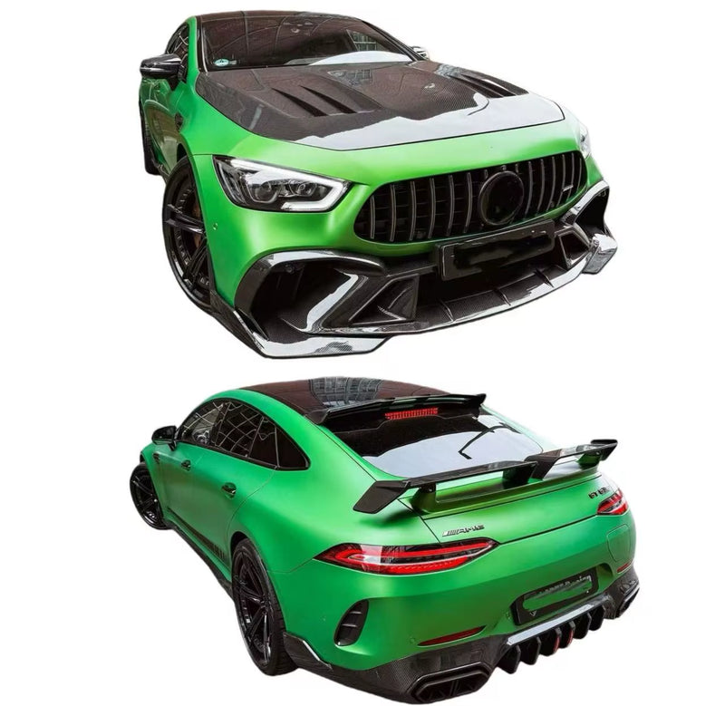 LD Style Dry Carbon Fiber Body Kit for Mercedes-Benz GT63S X290 Carbon Fiber Front Lip Skirt Rear Diffuser Spoiler Hood Body Kit